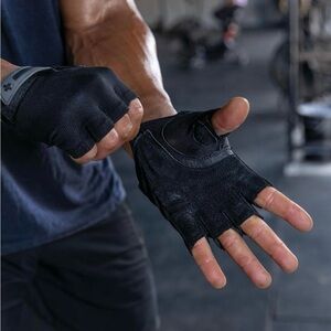 NEW Harbinger Non-Wristwrap Strength Leather Gloves Mens 8-8.5"/Large‎